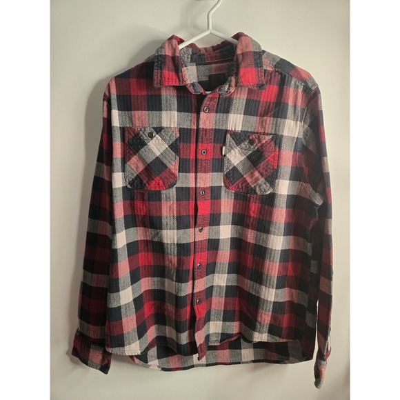 Lot of 6 Mens Plaid Flannel Button Down Shirt Eddie Bauer Tommy Hilfiger Large - Picture 2 of 7